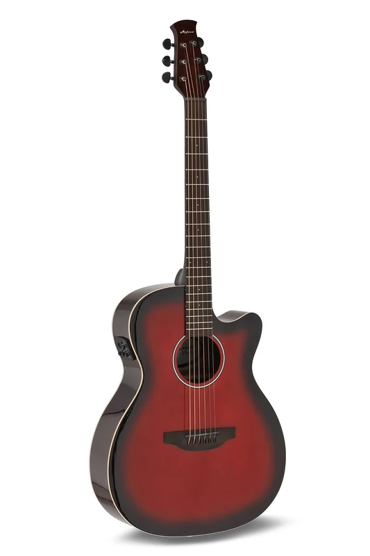 Applause Electro-Acoustic Guitar - Jump OM Electro Cut Gloss - Solid Spruce Top - Ovangkol Back - Cutaway - Cherry Burst High Gloss - AEO-69-CB