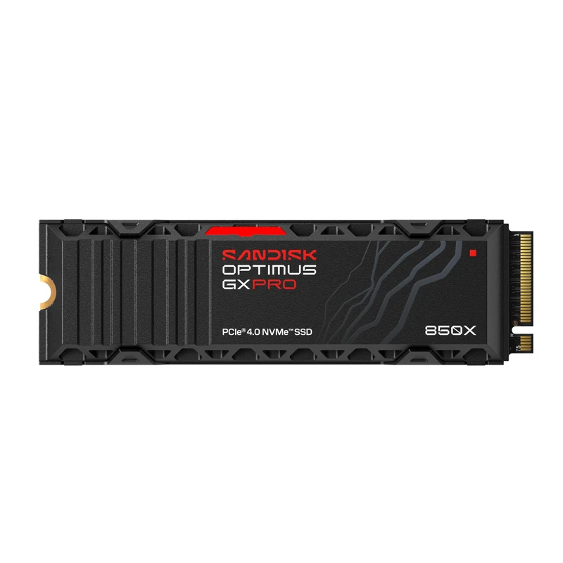 SANDISK Optimus GX PRO 850X NVMe SSD with heatsink 2TB (Up to 7,300/6,600 MB/s read/write speed, M.2 2280, PCIe 4.0, up to 1,200 TBW, Gaming Expansion storage, High Performance Internal ssd)