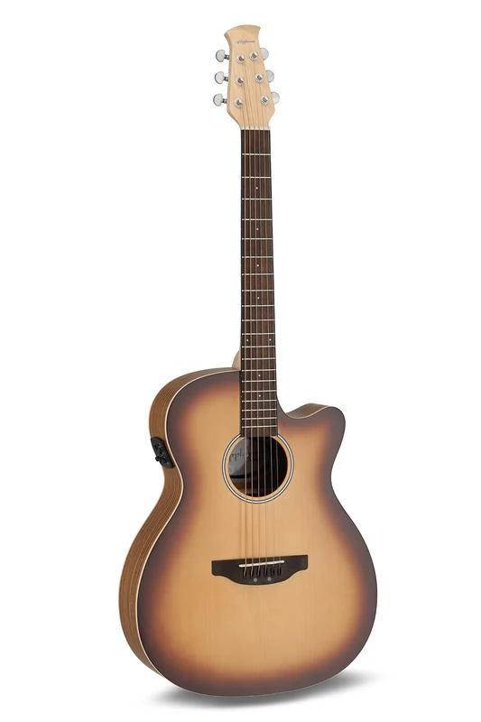 Applause Electro-Acoustic Guitar - Jump OM Electro Cut - Solid Spruce Top - Ovangkol Back - Cutaway - Peach Burst Matte - AEO-69-PB - Image 1