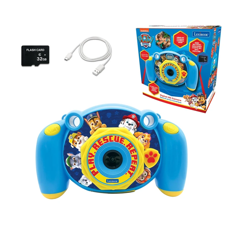 LEXIBOOK Paw Patrol - Kids degital camera, photo and video function, games, 32GB SD card included - DJ080PALXB