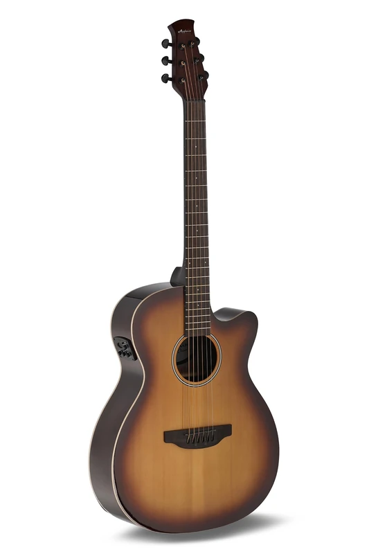 Applause Electro-Acoustic Guitar - Jump OM Electro Cut Gloss - Solid Spruce Top - Ovangkol Back - Cutaway - Vintage Cherry High Gloss - AEO-69-VC
