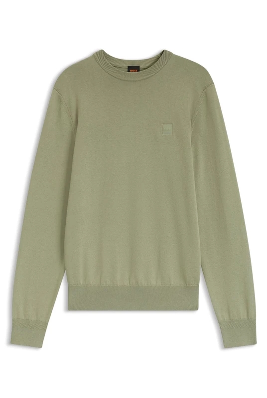 BOSS Pullover Aus Baumwoll-Mix Mit Logo-Patch Green