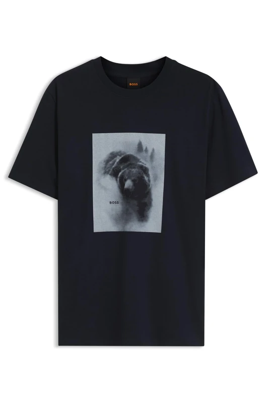 BOSS Men Te_Being 10277382 Dark Blue L - Cotton T-Shirt