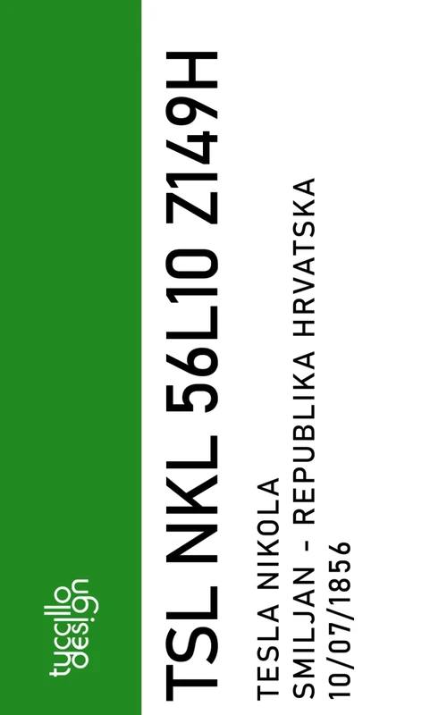 CODICE FISCALE NIKOLA TESLA: agenda bianca