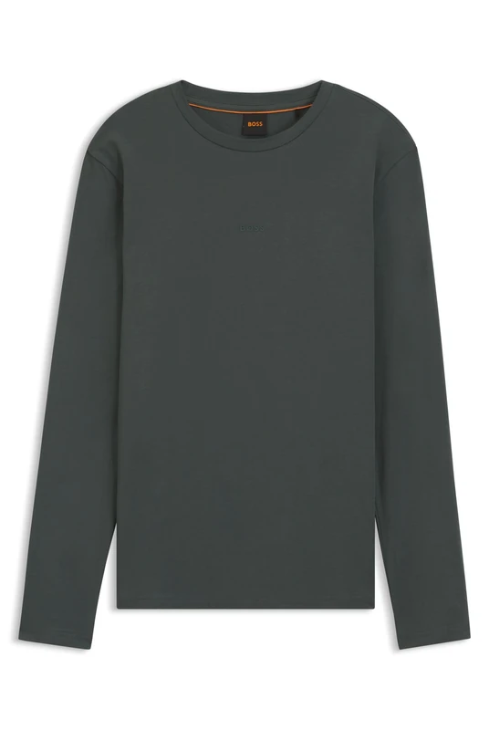 BOSS Long-Sleeved Stretch-Cotton Logo T-Shirt