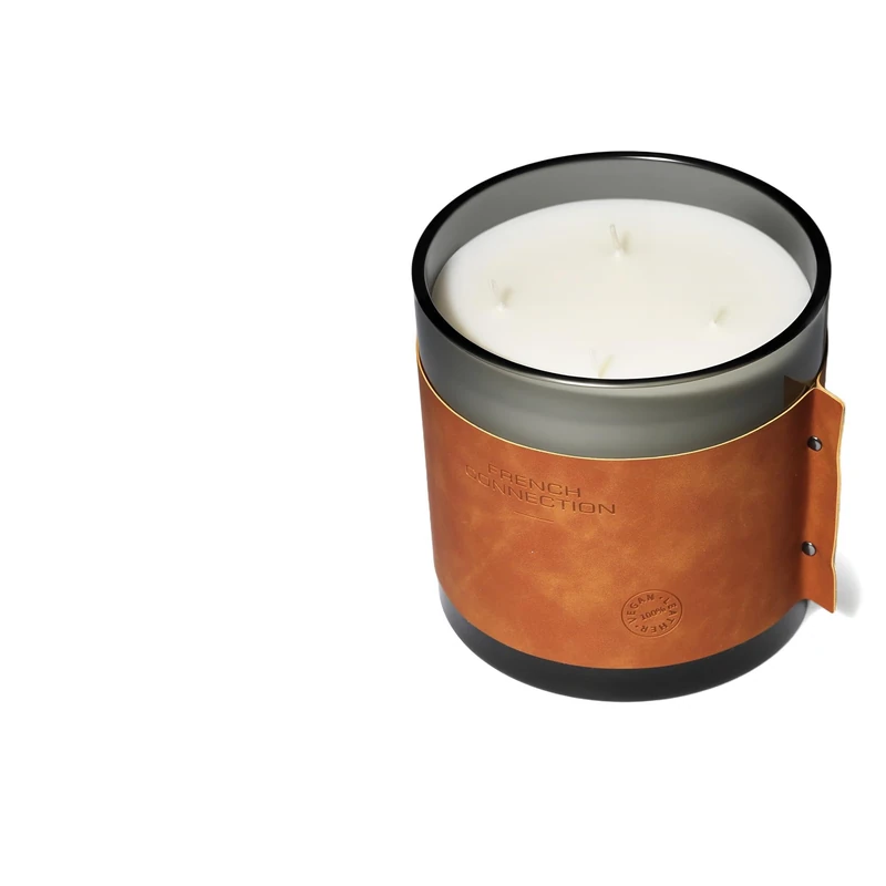 French Connection Leather Range Candle – Sandalwood & Cedar – 1.46KG (4-Wick) - FCC009BBRXL