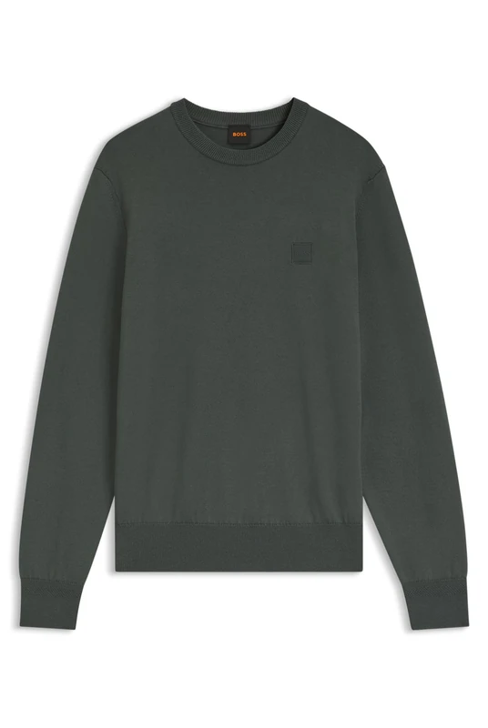 BOSS Pullover Aus Baumwoll-Mix Mit Logo-Patch Green