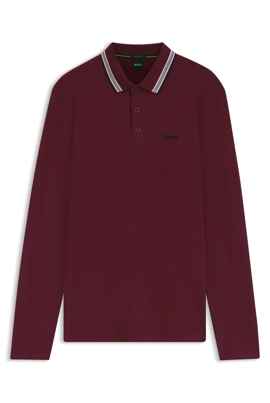 BOSS Long-Sleeved Cotton Piqué Polo