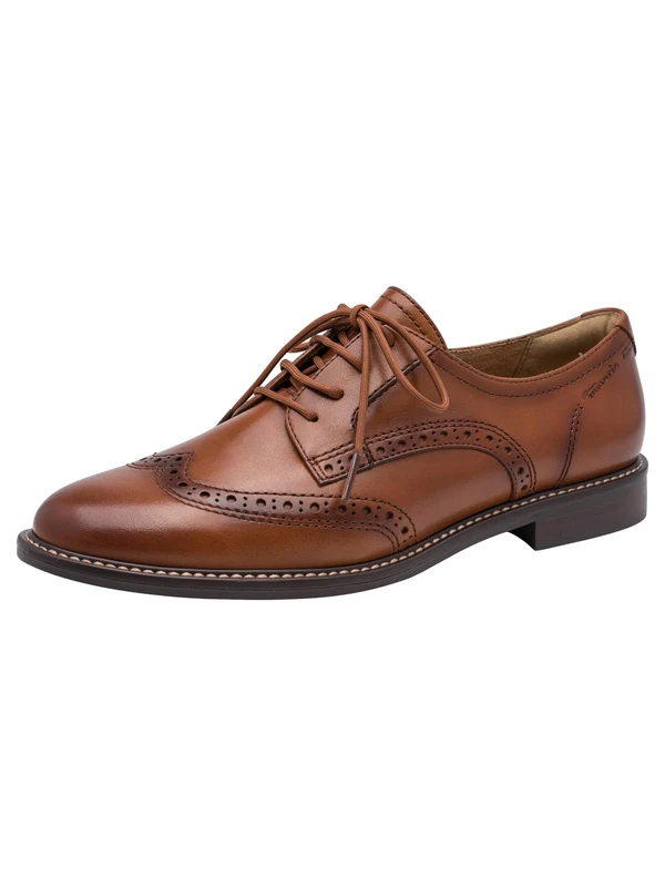 Tamaris Women's Flat Lace-Up, Brown (Cognac), 42