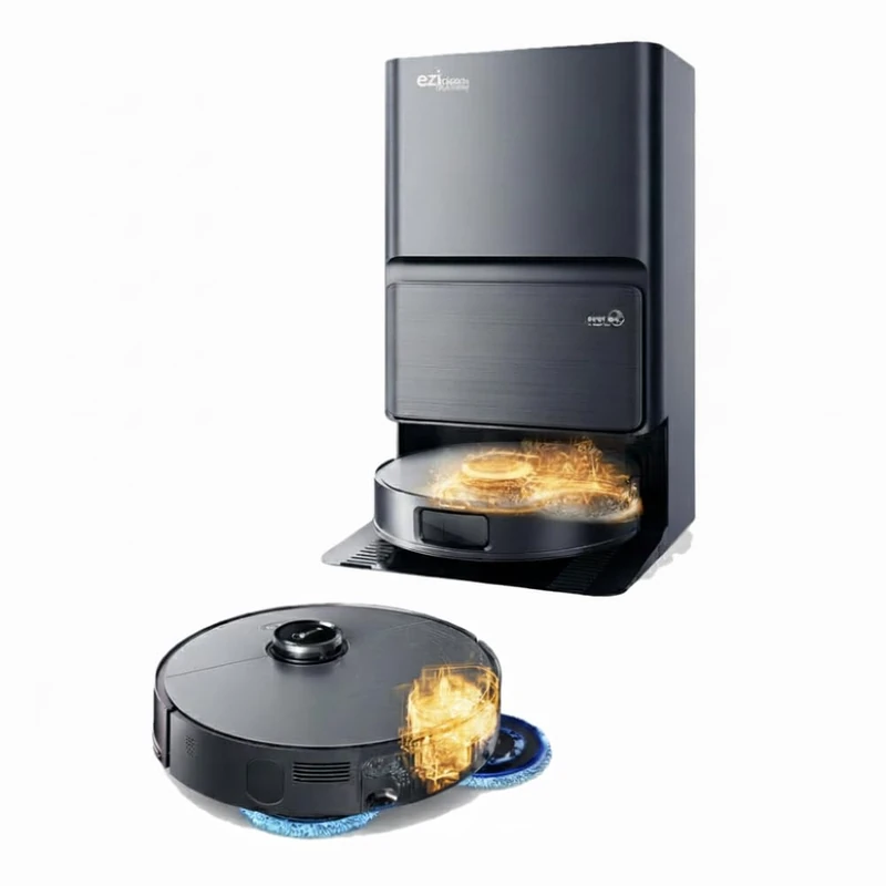 EZICLEAN Connected LIDAR Robot Vacuum Cleaner with PureFlow Max Drain Base