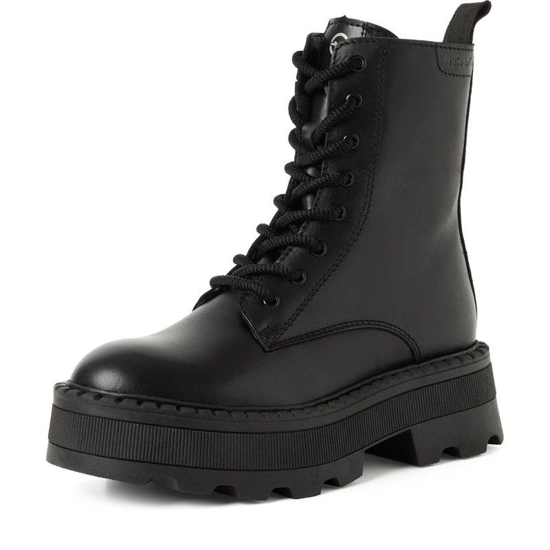 Tamaris Women's Black Lace-Up Ankle Boots, Size 38