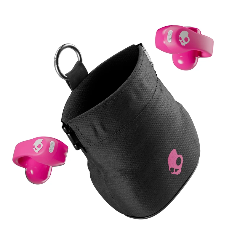 Skullcandy Push 720 Open Wireless Open-Ear Bluetooth Earbuds, Headphones, Waterproof, Clip-On Lightweight Design, 30 Hours Battery, Wireless Charging Pouch, Microphone for iPhone Android - Crazy Pink