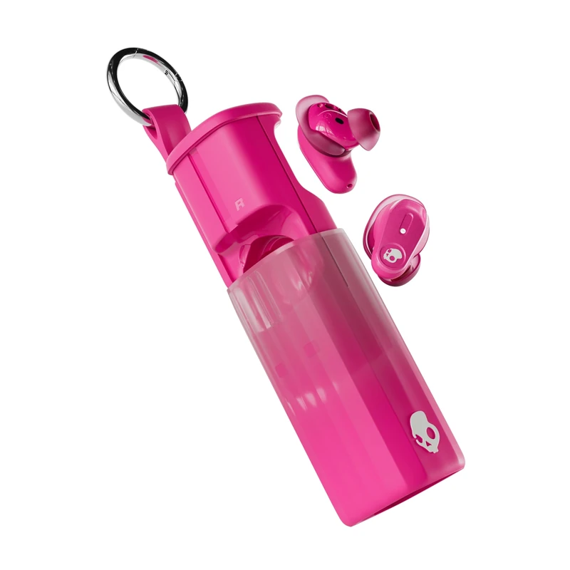 Skullcandy Method 360 ANC Wireless Earbuds, Sound by Bose, Bluetooth Headphones, Premium Noise Cancelling, Up to 40 Hrs Battery, Sweat and Water Resistant, Microphone for iPhone Android - Crazy Pink