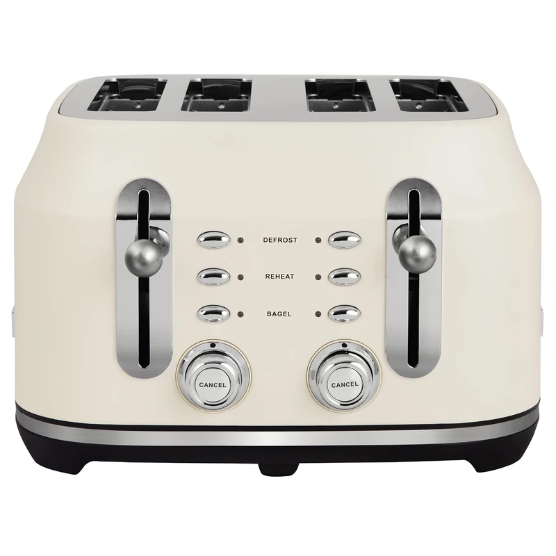 Rangemaster Classic Toaster in Matt Pale Cream with Extra-Wide Slots, 6 Browning Levels, Lift-and-Look Feature, Anti-jam Function, Removable Crumb Tray and 3 Auto-Settings, RMCL4S304CM