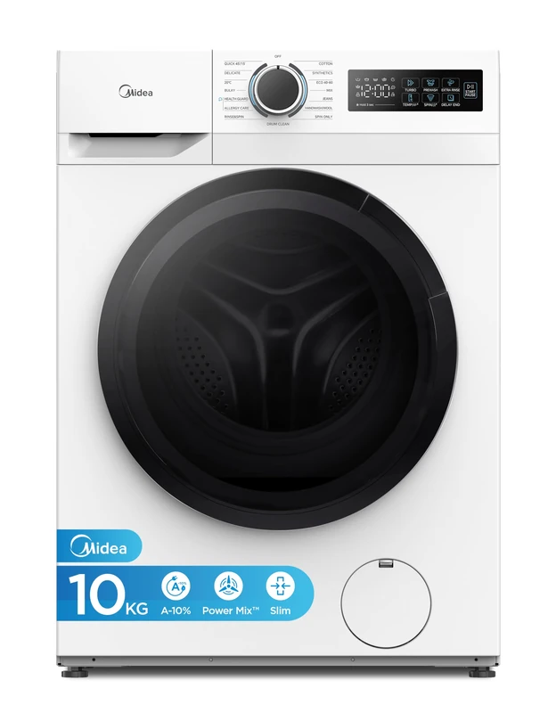 Midea 10kg Front Load Washing Machine - Slim Design - White