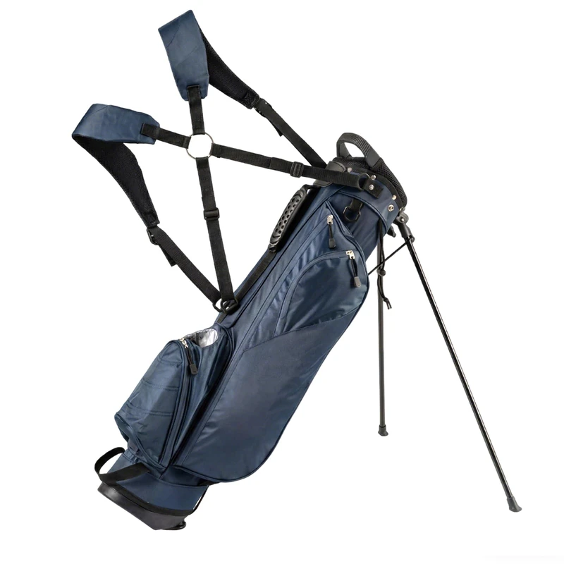 GYMAX Golf Stand Bag, Professional Golf Club Bag with 4 Way Divider, 4 Storage Pockets and Adjustable Shoulder Strap, Waterproof Golf Carry Bag for Men & Women (Blue)