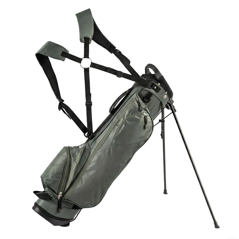 GYMAX Golf Stand Bag, Professional Golf Club Bag with 4 Way Divider, 4 Storage Pockets and Adjustable Shoulder Strap, Waterproof Golf Carry Bag for Men & Women (Green)