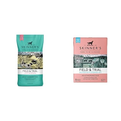 Skinner's Field and Trial, Light and Senior, Wet and Dry Dog Food Bundle for older dogs - 15kg bag + 18 pack