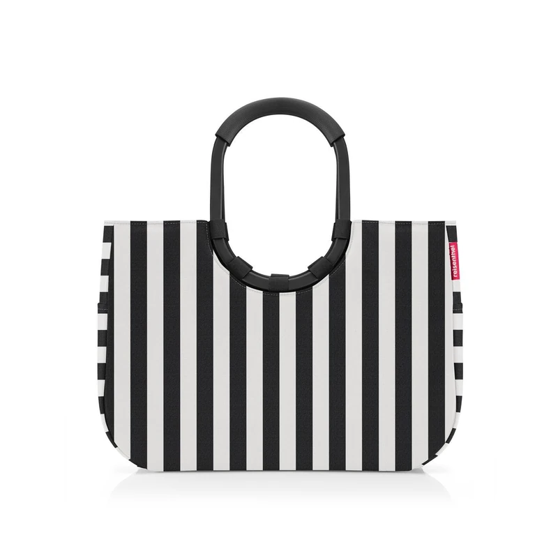 reisenthel Loopshopper L - Sturdy Bag with Practical Compartments Made from Recycled PET Bottles - Charming and Water-Repellent Design Gold, Summerstripes Black, L, Contemporary