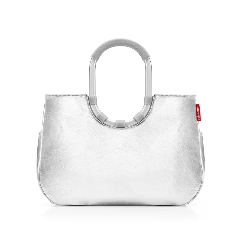 reisenthel Loopshopper L - Sturdy Bag with Practical Compartments Made from Recycled PET Bottles - Charming and Water-Repellent Design Gold, Silver Crackle, L, Casual