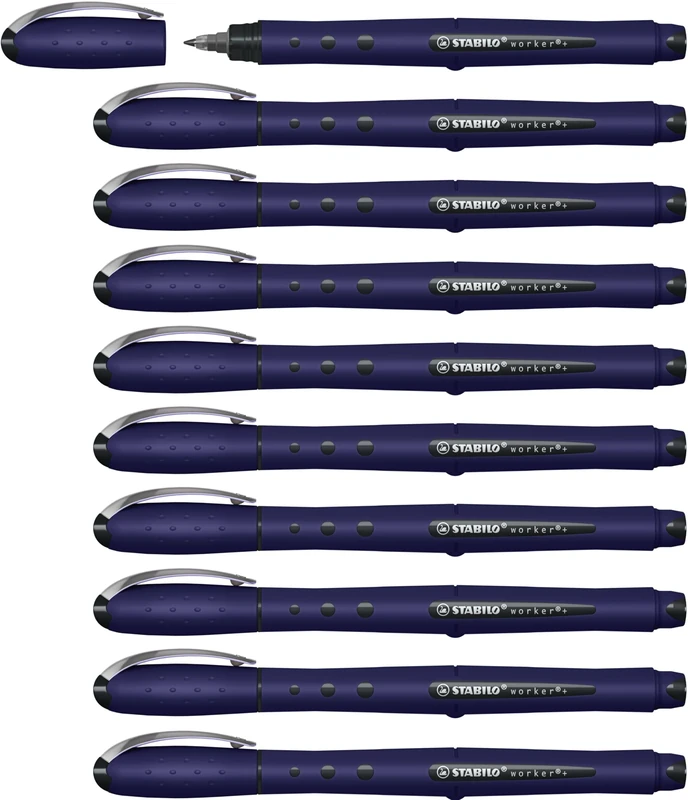 STABILO worker+ NatureCOLORS Wildflower - Rollerball - Pack of 10 - Prussian Blue