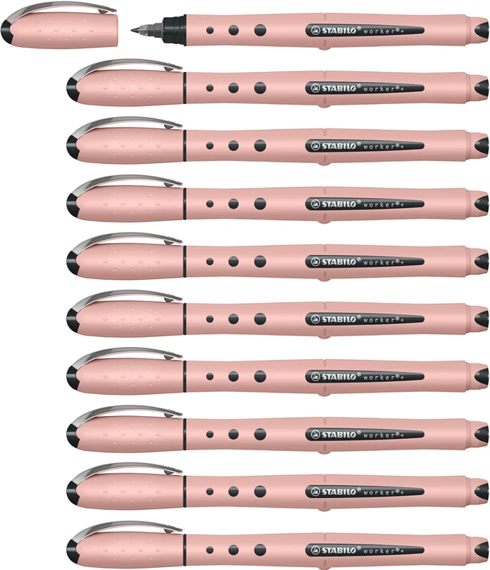 STABILO worker+ NatureCOLORS Wildflower - Rollerball - Pack of 10 - Blush
