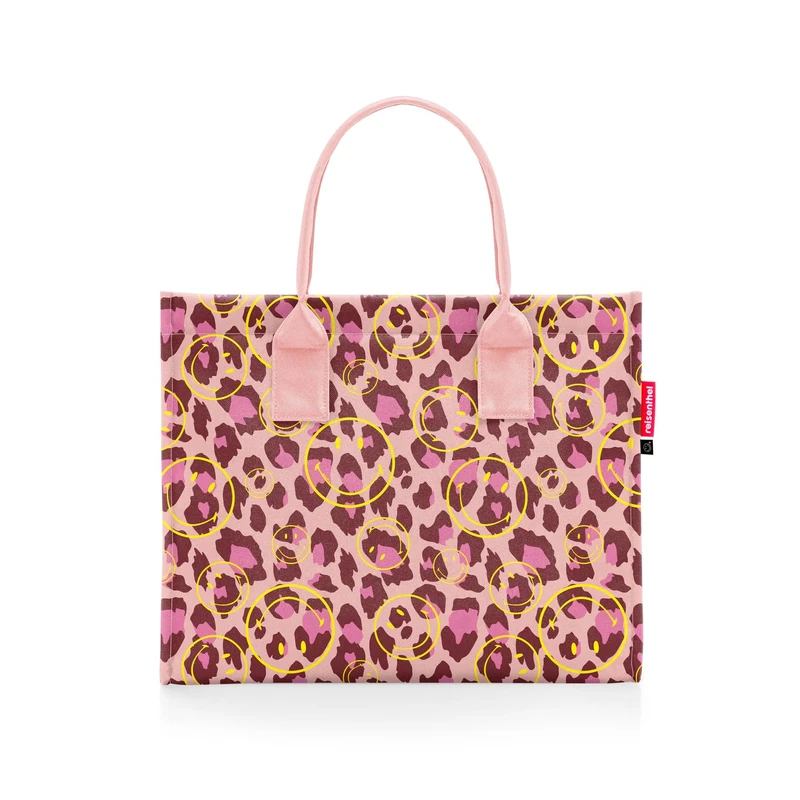 reisenthel Daily Shopper - Modern, Straightforward Shopper for Any Occasion - Practical Handbag, Large Enough for Your Shopping and Everyday Items, Smiley Leo Blush, 42 x 35 x 17 cm, Modern and