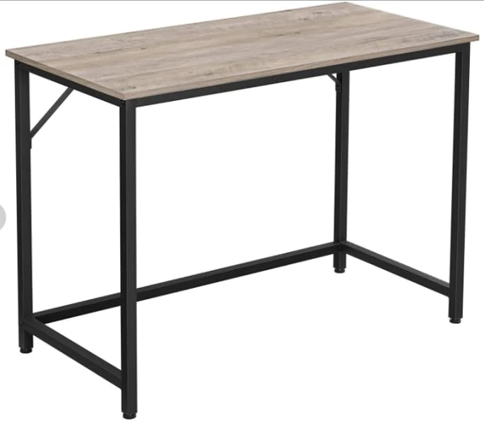 VASAGLE Computer Desk, Office Desk, 120 x 50 x 76 cm, for Study, Bedroom, Living Room, Light Ivory and Matte Black LWD212L101 - Image 1