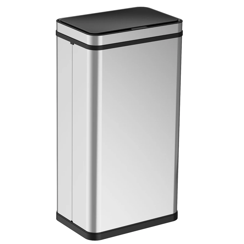 Ribelli Stainless Steel Rubbish Bin 70 litres - Waste Bin with Sensor - Automatic Opening and Closing - Kitchen Waste Bin with LED Function Display, Silver