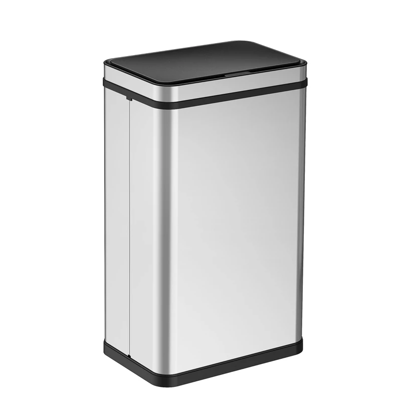 Ribelli Stainless Steel Rubbish Bin 50 litres - Waste Bin with Sensor - Automatic Opening and Closing - Kitchen Waste Bin with LED Function Display, Silver
