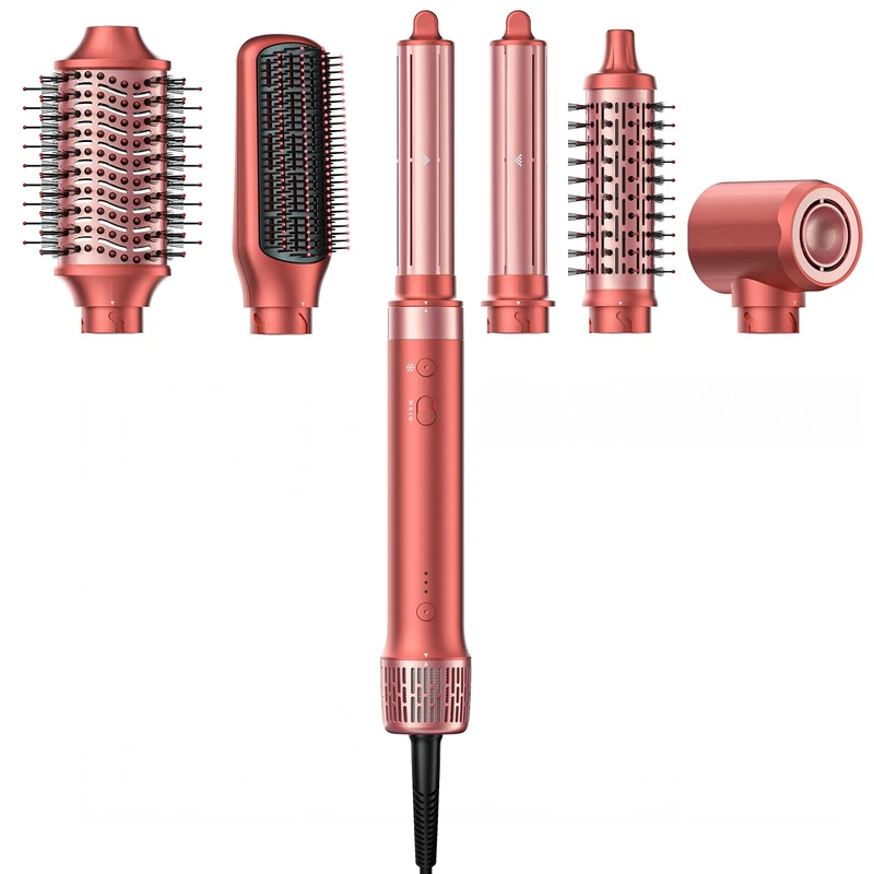 HITTIONA 6 in 1 Air Styler - Hair Dryer Brush with Auto-Wrap Curlers, No Heat Damage, Multi Hair Styler for Drying, Curling, Straightening & Blowouts with Storage Bag, Perfect as a Gift