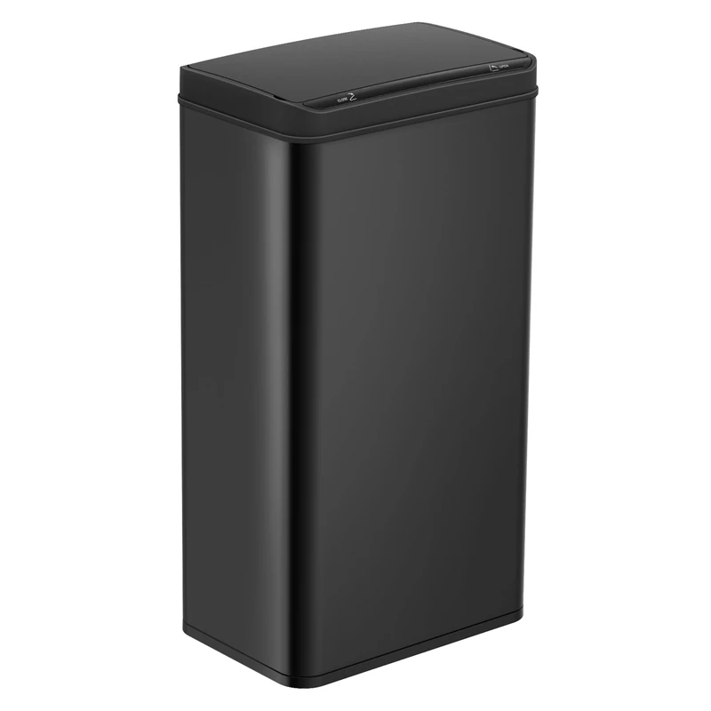 Ribelli Stainless Steel Rubbish Bin 70 litres - Waste Bin with Sensor - Automatic Opening and Closing - Kitchen Waste Bin with LED Function Display, Black