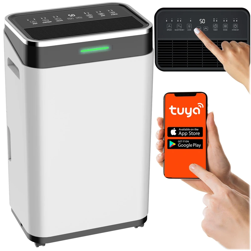 Berdsen Electric Dehumidifier, 25L/24 Hours, Wi-Fi LED App Control, Quiet, Energy-saving, Air Cleaning, White