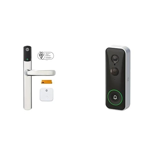 Bundle of Yale Conexis L2 Smart Door Lock [NO Subscription Required] Remote Access from Anywhere, Anytime, No Key Needed - Chrome + Yale - Smart Video Doorbell [NO Subscription Required]