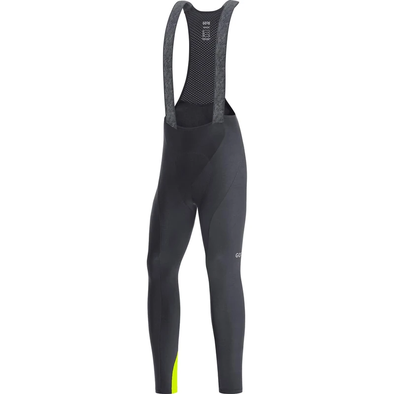 GORE WEAR Men's Thermo Cycling Bib Tights with Seat Pad, C3, XL, Black/Neon Yellow