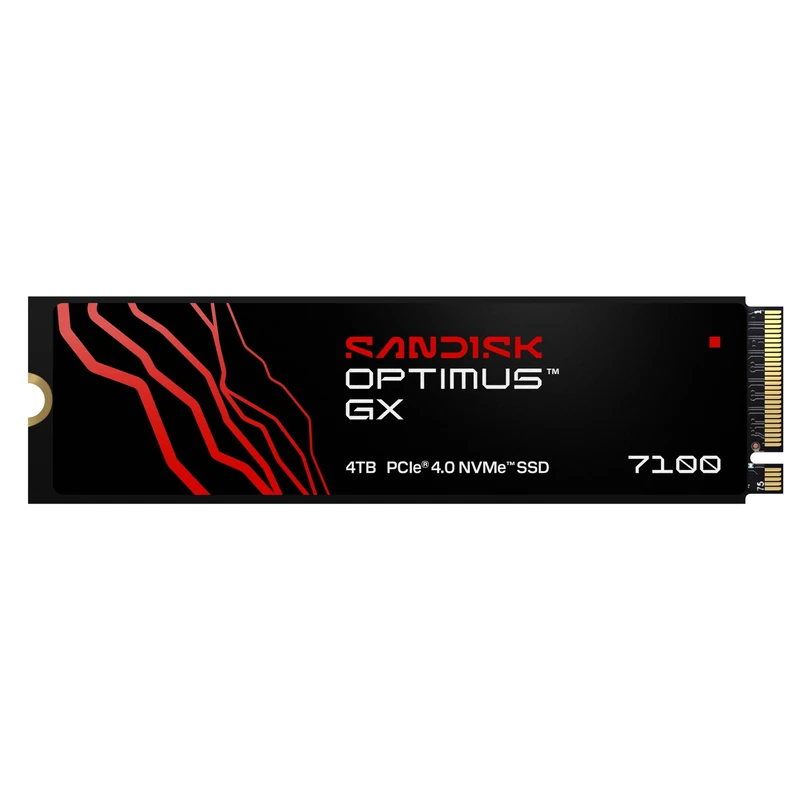 SANDISK OPTIMUS GX 7100 NVMe SSD 4TB (Read speeds up to 7250 MB/s, Write Speed up to 6,900 MB/s, PCIe 4.0, M.2 2280, BiCS TLC 3D CBA NAND, SANDISK DASHBOARD)