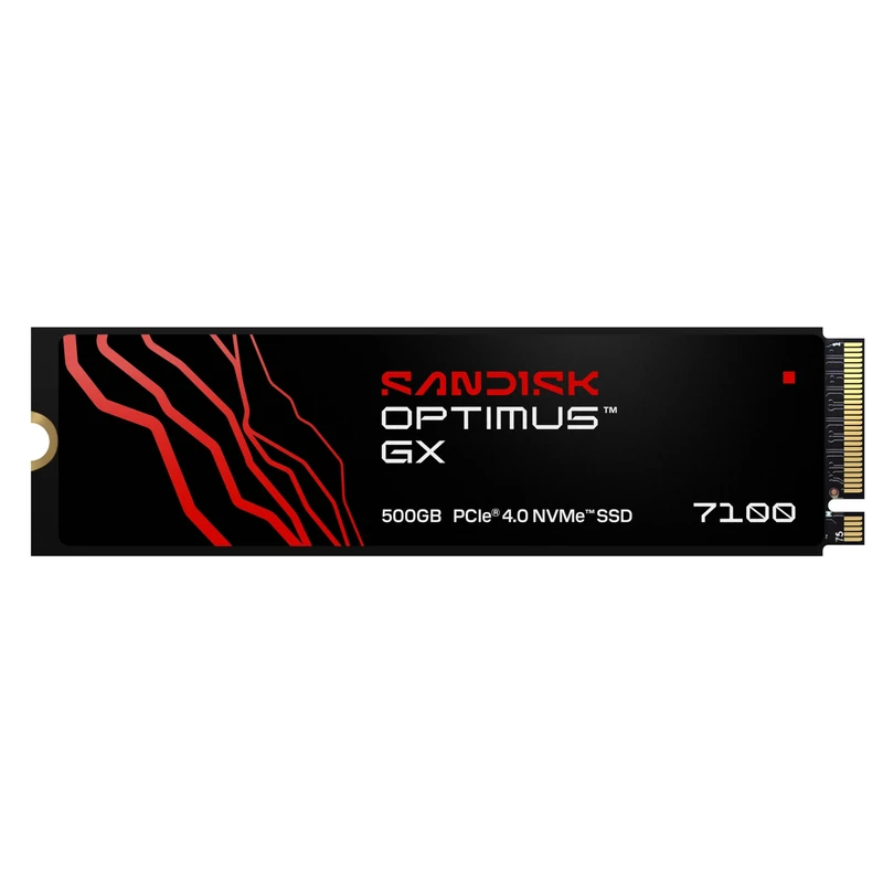 SANDISK OPTIMUS GX 7100 NVMe SSD 500GB (Read speeds up to 7250 MB/s, Write Speed up to 6,900 MB/s, PCIe 4.0, M.2 2280, BiCS TLC 3D CBA NAND, SANDISK DASHBOARD)
