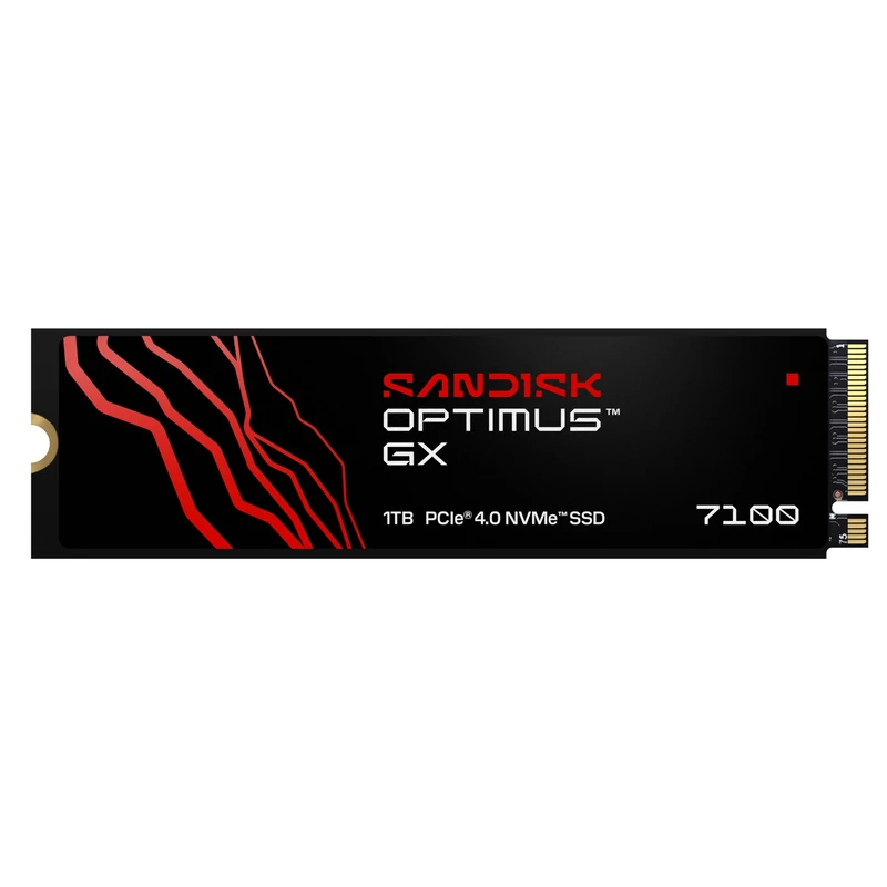 SANDISK OPTIMUS GX 7100 NVMe SSD 1TB (Read speeds up to 7250 MB/s, Write Speed up to 6,900 MB/s, PCIe 4.0, M.2 2280, BiCS TLC 3D CBA NAND, SANDISK DASHBOARD)
