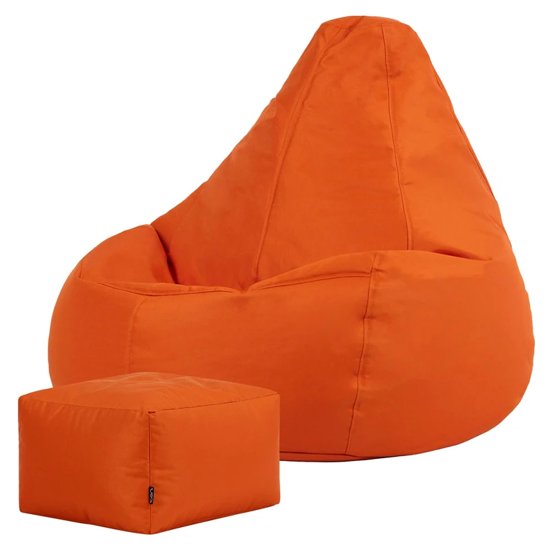 Bean Bag Bazaar Dalton Gaming Bean Bag and Footstool - Burnt Orange
