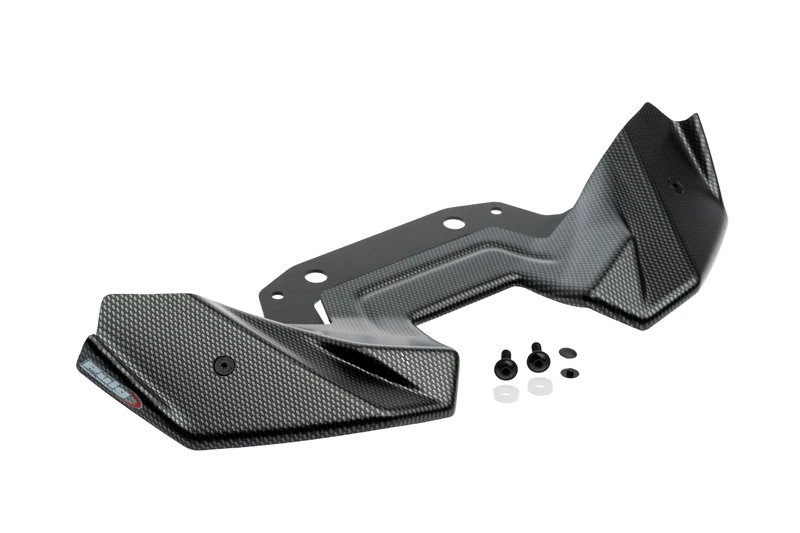 Puig 22383C Naked Front Wings, designed to enhance the sporty look and optimize aerodynamics, improving stability, control, and character of the motorcycle, Carbon Look