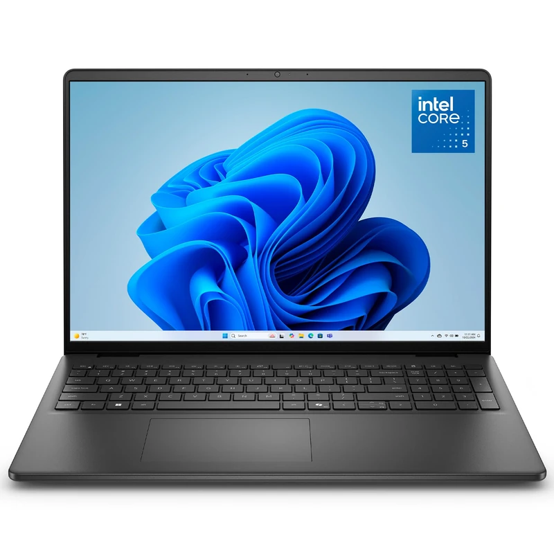 Dell 16 Laptop DC16250, 16 Inch 2K WVA Anti-Glare Display, Intel Core 5 120U, 16GB DDR5, 512GB SSD, Intel UHD Graphics, Windows 11 Home, Backlit UK QWERTY Keyboard, Carbon Black