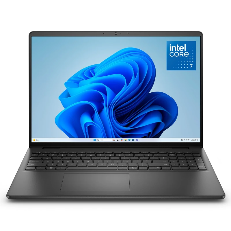 Dell 16 Laptop DC16250, 16 Inch 2K WVA Anti-Glare Display, Intel Core 7 150U, 16GB DDR5, 1TB SSD, Intel UHD Graphics, Windows 11 Home, Backlit UK QWERTY Keyboard, Carbon Black