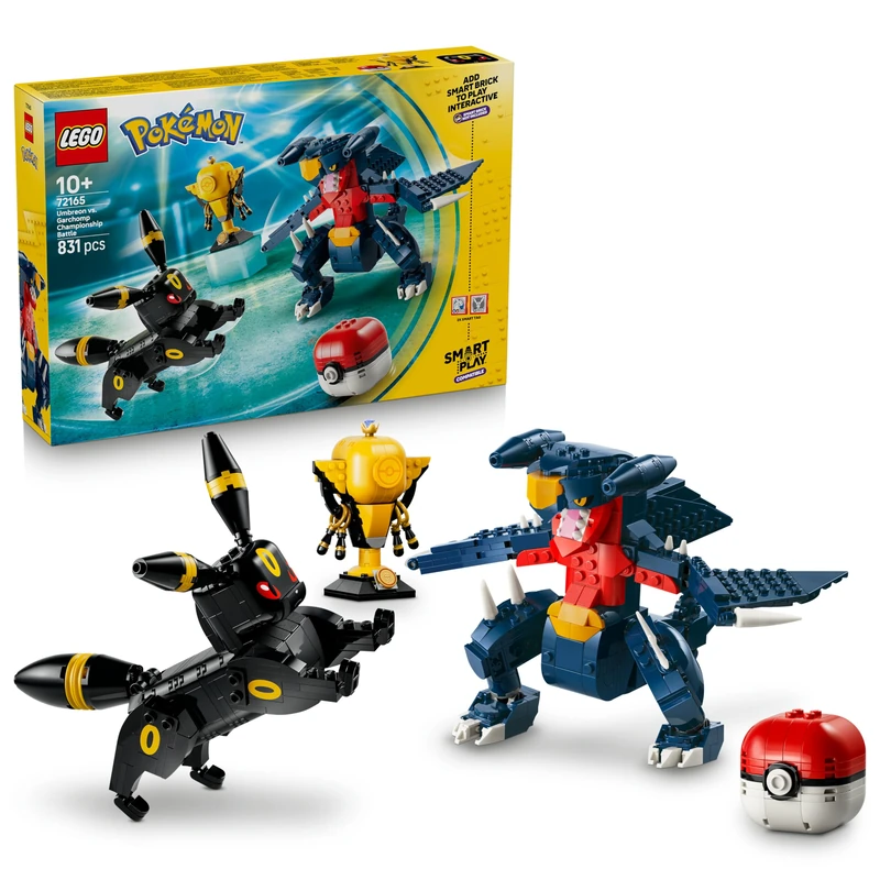 LEGO Pokémon SMART Play: Umbreon vs. Garchomp Championship Battle - Compatible Interactive Toy Set Incl. 2 SMART Tags and 2 Pokémon Figures - Gift Idea for 10+ Year Old Boys and Girls - 72165