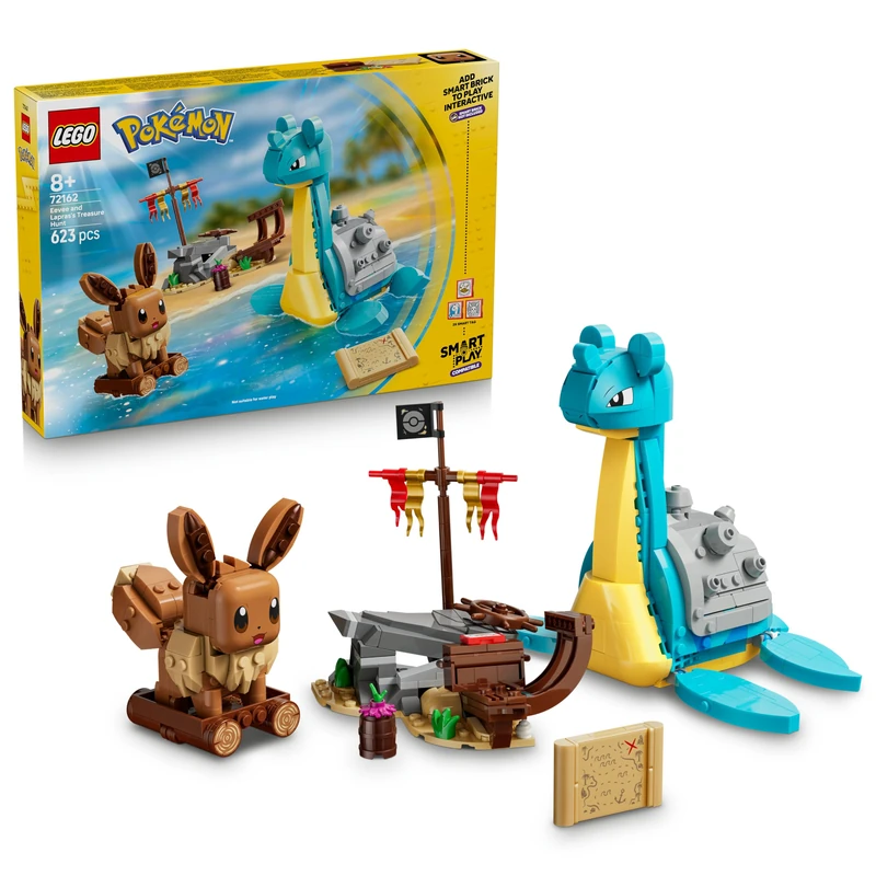LEGO Pokémon SMART Play: Eevee and Lapras’s Treasure Hunt - Compatible Interactive Toy Set Incl. 3 SMART Tags and 2 Pokémon Figures - Gift Idea for 8+ Year Old Boys and Girls - 72162