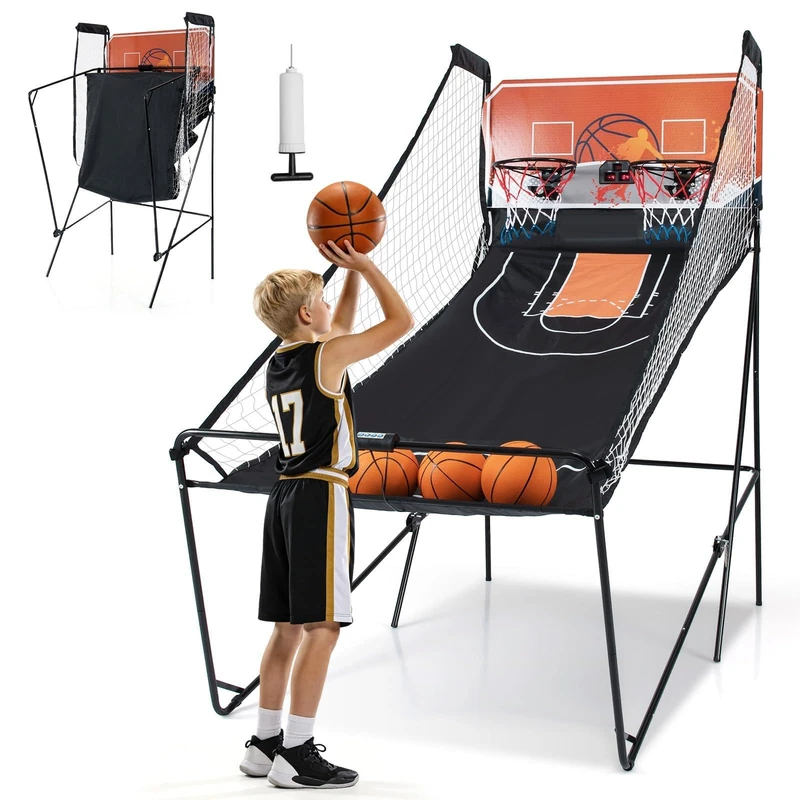 GYMAX Foldable Basketball Arcade Game, Basketball Game set