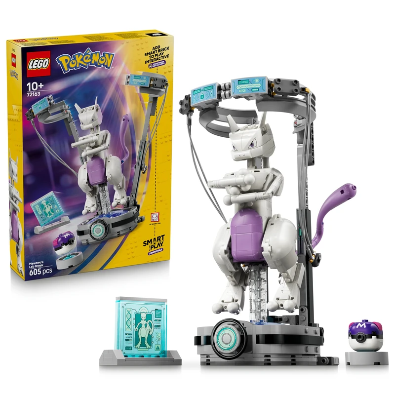 LEGO Pokémon SMART Play: Mewtwo’s Lab Break - Compatible Interactive Toy Set Incl. a SMART Tag and a Brick-Built Pokémon Figure - Gift Idea for 10+ Year Old Boys and Girls - 72163