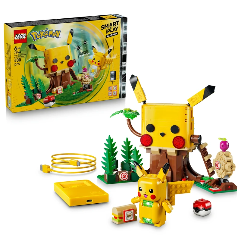 LEGO Pokémon SMART Play: Training House with Pikachu - All-In-One Interactive Toy Set Incl. SMART Brick, 4 Tags, Figure & Charger - Gift Idea for 6+ Year Old Boys and Girls - 72164