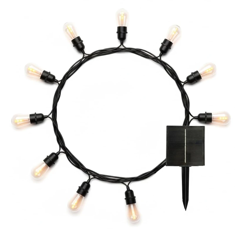 10 x LED Solar Fairy Lights with Flame Effect Flame Effect 8 m - Image 1