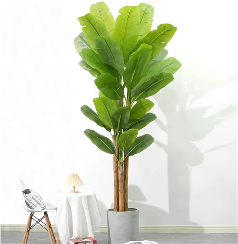 GarveeHome Lifelike Large Artificial Banana Tree – 6.9FT Faux Banana Leaf Plant with 17 Leaves and Natural Bark – Decorative Potted Greenery for Indoor & Outdoor Home, Living Room, Office, or Bedroom