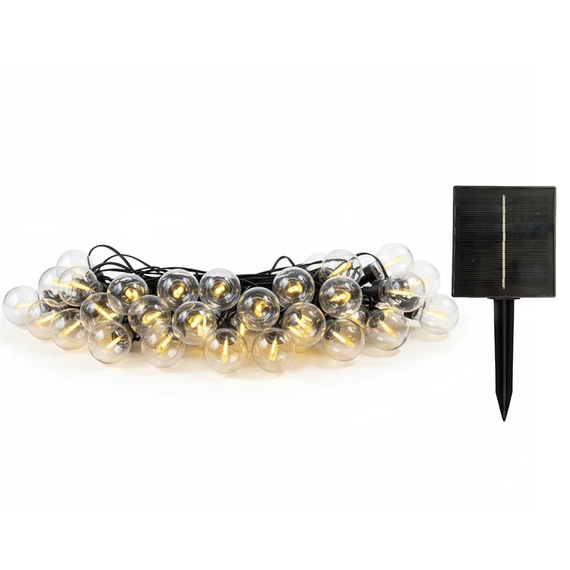 BESTY Light Solar String Lights 25 Bulbs LED Warm White Dimmable 20 m